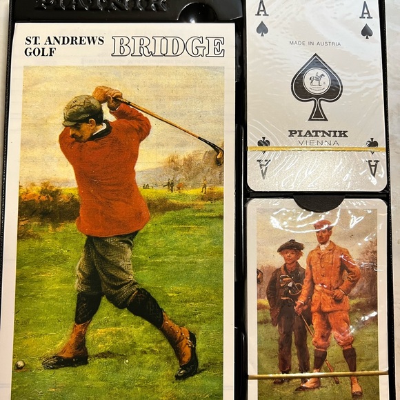 Vintage St. Andrews Golf Bridge Set - 2 deck of playing cards + scoring book - Picture 2 of 8